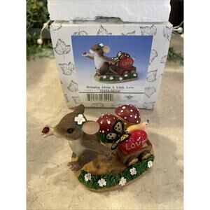 Vtg Charming Tails Bringing Along A Little Love Valentines Mouse Butterfly Heart